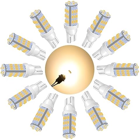JEFLYM C921 921 912 LED RV Bulbs,Super Bright Warm White T10 194 168 175 3014 42-SMD LED Replacement 12 Volt RV Camper Trailer Boat Trunk Interior Dome Map License Lights(12PCS) Cover