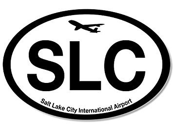 MAGNET Oval SLC Salt Lake City Airport Code Magnet(jet fly air hub pilot ut) 3 x 5 inch