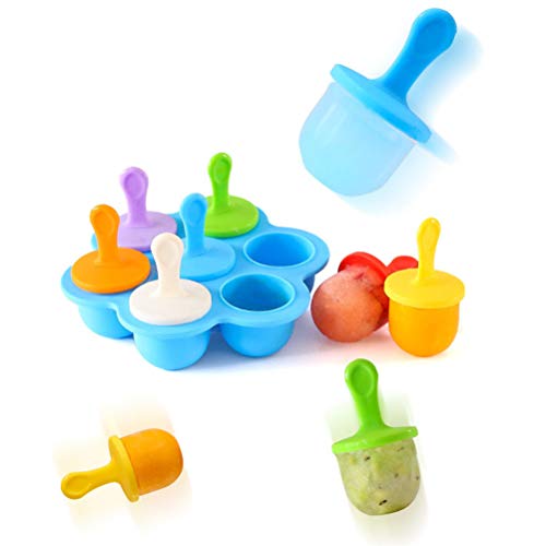 Molde Da Bandeja De Gelo Para Sorvete De Silicone Infantil Com 7 Furos Para Caixa De Suplemento Alim