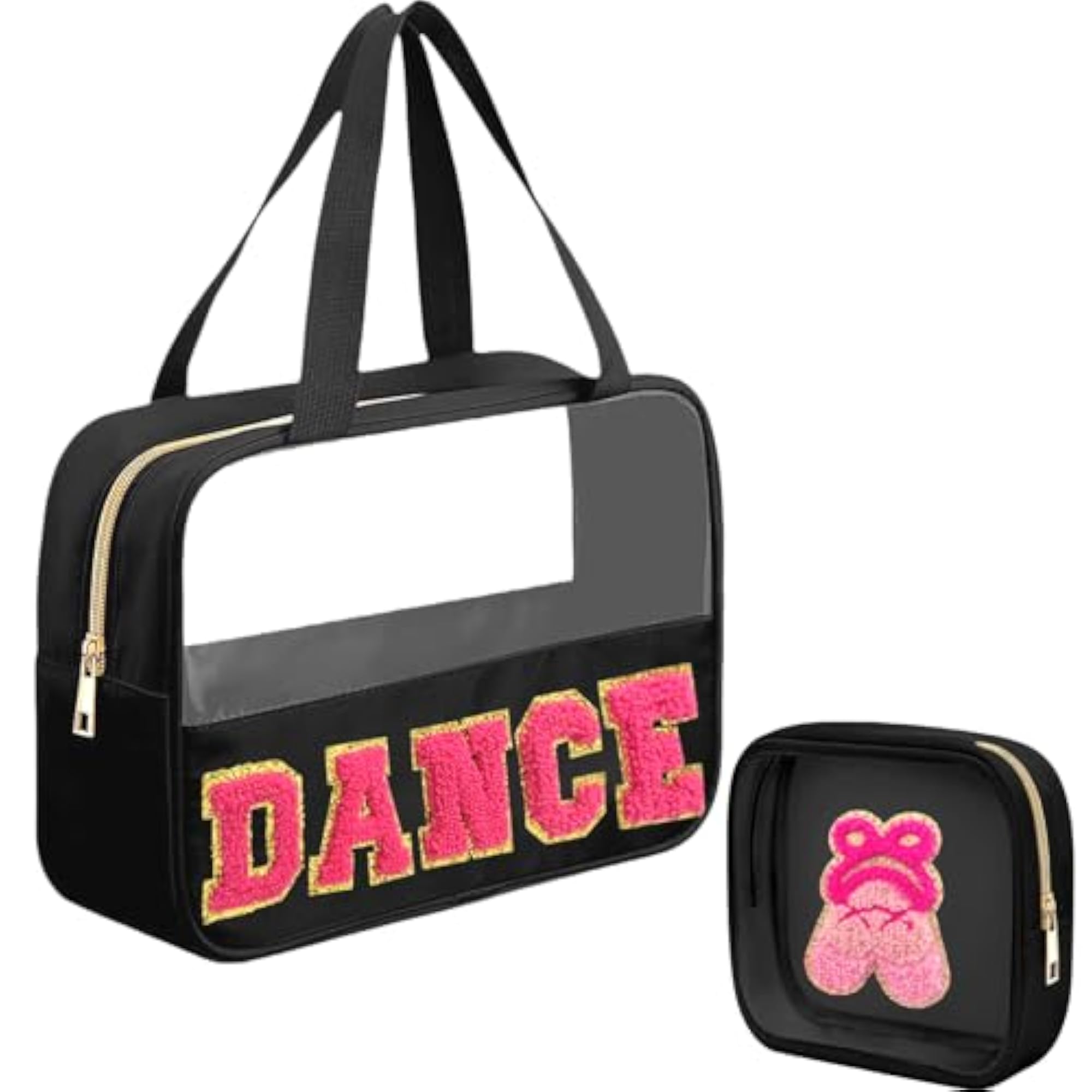 Clear-Bag, Black-Dance, 2 PCS Cosmetic Bags