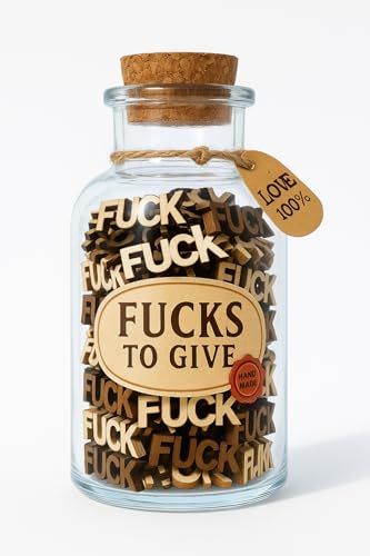 WINUSD 7Oz Fucks to Give Jar of Fuck Gift Funny Swear Jar Christmas Funny Gifts for Men Women Mothers Day Birthday White Elephant Gift Gag Gifts Stress Relief
