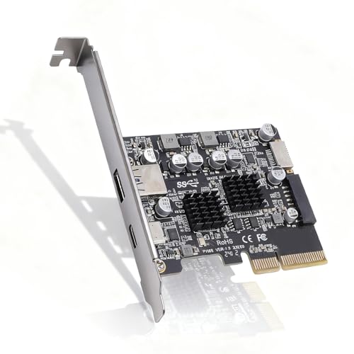 Tarjeta de expansión PCIE 3.0 a USB 3.2 con adaptador Tipo E para panel frontal de PC