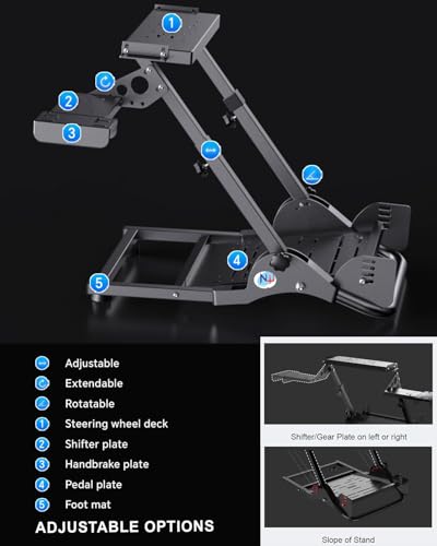 Image of New World A10 Gaming Racing Wheel Stand Steering Wheel Stand Fit for V9 V10 V99 V12 Lite VD4 VD6 T300RS T300 TGT TSPC T500 G27 G920 G923 R5 R9 R16 R21 CSL DD1 DD2(Racing Wheel not Included)
