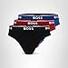 BOSS Mens 3-Pack Classic Regular Fit Stretch Briefs, Red/Navy/Black, X-Large US