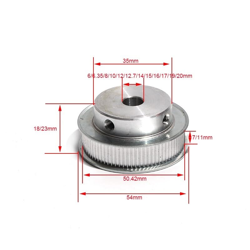 Puleggia GT2 80 Denti Per Stampanti 3D - Alluminio, Foro 5mm, Larghezza 6mm, Set Da 4 Pezzi