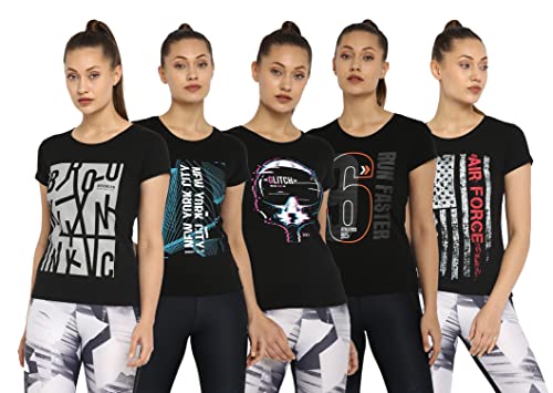 Image of Ap'pulse Women's Printed Short Sleeve Sport Tshirt Combo Pack