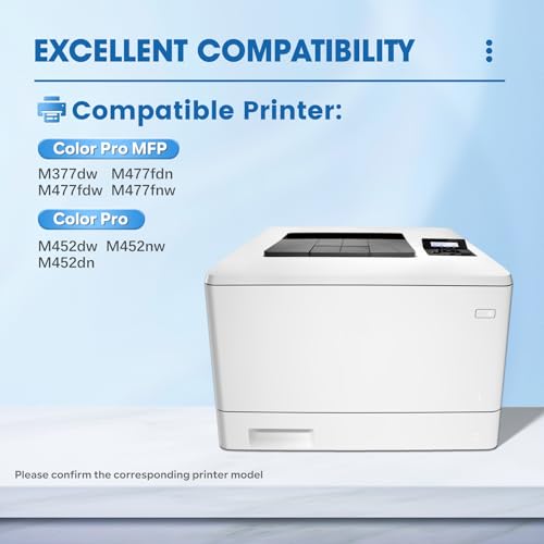 Image of 410A Toner Cartridges 6 Pack High Yield with Chip Replacement for HP 410A CF410A CF411A CF412A CF413A to Use with HP Color Pro MFP M477fnw M477fdw M477fdn M452dn Pro M452dw M452nw Printer (2C /2M /2Y)