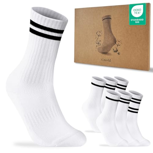 Cirorld Calcetines de Tenis Personalizados con Motivo, para Hombre y Mujer 39-42 43-46, Calcetines Deportivos de Algodón Transpirables y Acolchados, 3 Pares