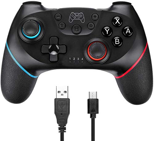 Preisvergleich Produktbild FINIBO Switch Controller kompatibel mit Nintendo Switch, Bluetooth Wireless Switch Pro Controller für Nintendo Switch mit Dual Shock und Turbo Funktionen, Gamepad mit 6-Achsen Gyrosko