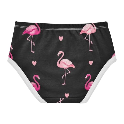 Toddlers Underwear Floral 2t Cotton Panties Little Girl Animal Briefs Kids Undies Pink Flamingos Hearts Black2