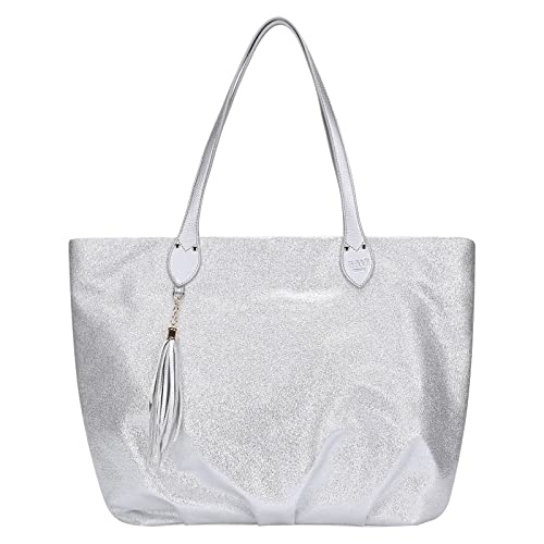 GAYI URBAN Glitter Tote Bag for Women, Tinsel Sparkle Tote Handbag, Large Sequin Hobo Shoulder Purse (Silver)