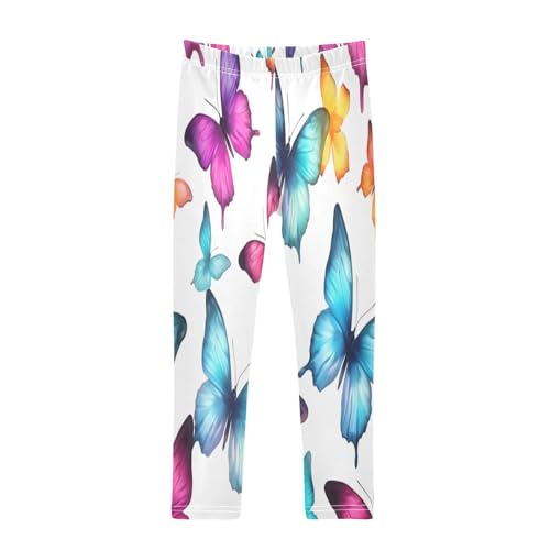 Bolaz Toddler Girls Leggings Printed Yoga Pants Leggings Pink Blue Butterflies for Kids
