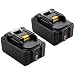 Produktbild 2X BL1850 18V 5,0 Ah Lithium Ersatzakkus für Makita 18V Bohrschrauber DDF459RF4J, DHP 453 STTK Akku Schlagbohrschrauber,Combi Drill DHP453Z, DDF485RFJ Akku-Bohrschrauber, Akku-Bohrschrauber DDF484RTJ