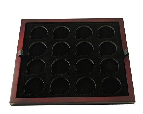 Coin Tray For 16 Large Or Air-Tite "H" Capsules / Challenge Coins Fits In Mahogany Finish Wood Display Case #TOP1