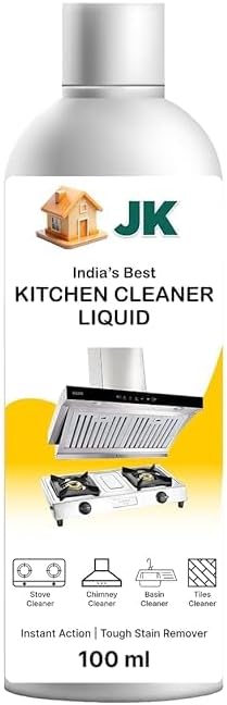 JK Kitchen Cleaner Liquid 100 ml | Instant Tough Stain Remover for Gas Stove, Chimney, Tiles & Basin | Powerful for Kitchen | Multi-Surface Cleaning Formula