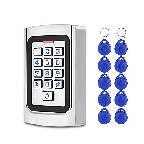 IP68 wasserdichte Zugangskontrolle Tastatur Metallgehäuse PIN-Code RFID-Außenzugangskontrollsystem Unterstützung Wiegand 26 + 10 Stück Blaue