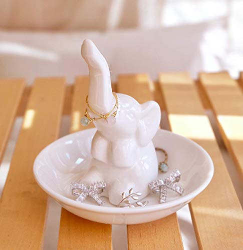 Image of PUDDING CABIN Elephant Gifts for Mom Mothers Day Ring Holder Ring Dish, Elephant Gifts for Women Mom Birthday Wedding Christmas Valentine's Day
