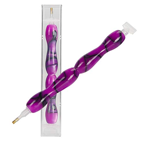 Handmade Resin Diamond Painting Pen for Diamond Paintings Hobby, 5D DIY Paint with Diamond Kits Rhinestone Drill Pens Acrylic Nail Art Picker Tool Diamonds Art Accessories (Purple)