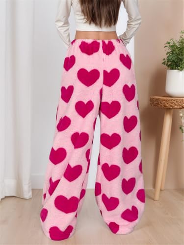 Image of VCM Leopard Print Pants Y2k High Waisted Baggy Trousers Drawstring Fluffy Cheetah Fuzzy Pajama Sleepwear