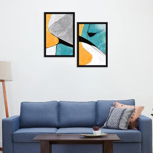 Image of ArtX Paper Scenery Aesthetic Wall Decor Paintings with Frame for Home Decoration, Framed Painting for Wall Decoration, Wall Decor For Living Room, Set Of 2