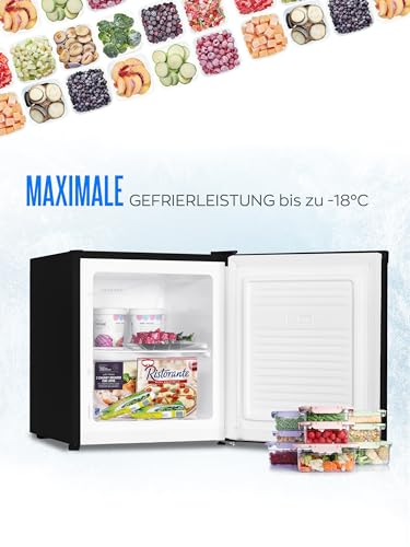 فريزر صغير من هاينريش سعة 33 لتر صغير الحجم وهادئ 40 ديسيبل ومفصلات باب قابلة للتبديل حتى -18 درجة مئوية مثالي للمكتب والتخييم والحديقة والاماكن الخارجية (اسود)