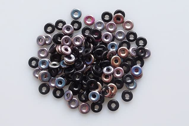60pcs Demi Round O-Bead Circular Spacer Beads 5 mm, Black Sliperit (23980-29501), Bohemia Crystal Glass, Czechia 11144003