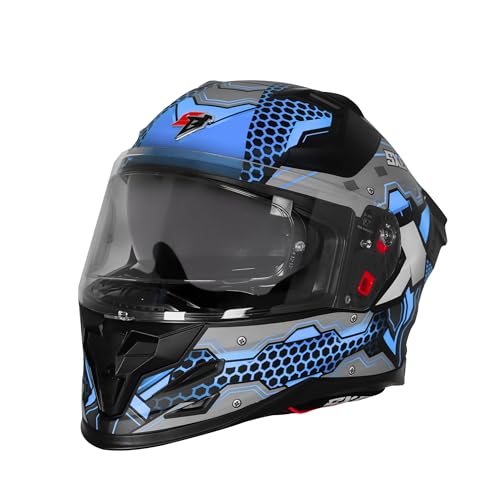 Image of Steelbird SBH-61 SXE X3 Pinlock ISI and Dot Certified Full Face Graphic Helmet for Men and Women with Inner Silver Sunshield