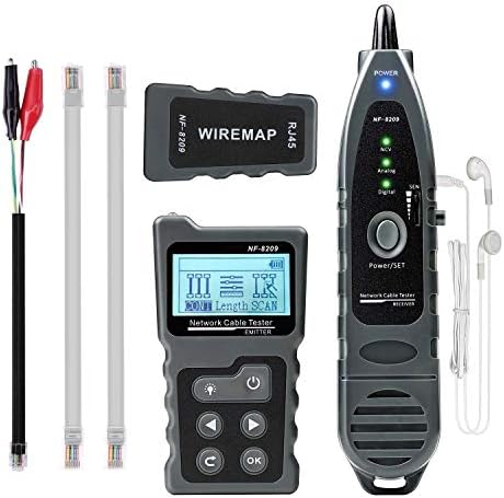 KOLSOL 4 in 1 Network Cable Tracker PoE Tester with NCV & Lamp for CAT5e/CAT6/CAT6a, Detect PoE Voltage, PSE Standards, Measure Cable Fault Distance by TDR Function NF-8209