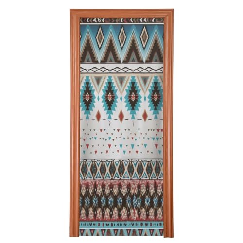 FLildon Native Tribal Navajo Door Cover Decoration, Party Accessory Porch Decor for Festive Ornament Room Door Covers 32 x 79 Inch