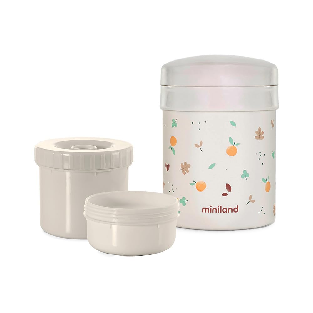 Miniland Thermetic Valencia. 700ml thermo for solid food, with a double layer of steel and airtight interiors, which maintains the temperature hot and cold for hours. Valencia Collection