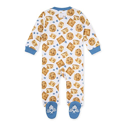 Image of Burt's Bees Baby unisex-baby Sleep & Play, Organic One-piece Romper-jumpsuit Pj, Zip Front Footed Pajama
