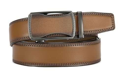 Image of CHAOREN Mens Belt Leather Ratchet Belt - Customizable Fit, Effortless Style (35mm)