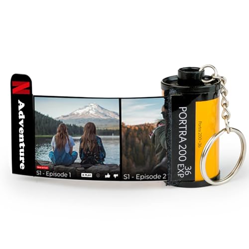 Wanapix | Llavero Carrete Kodak con Fotos | Llavero Personalizado con 10 Fotos | Regalo Original para San Valentín/Aniversario/Cumpleaños | Serie