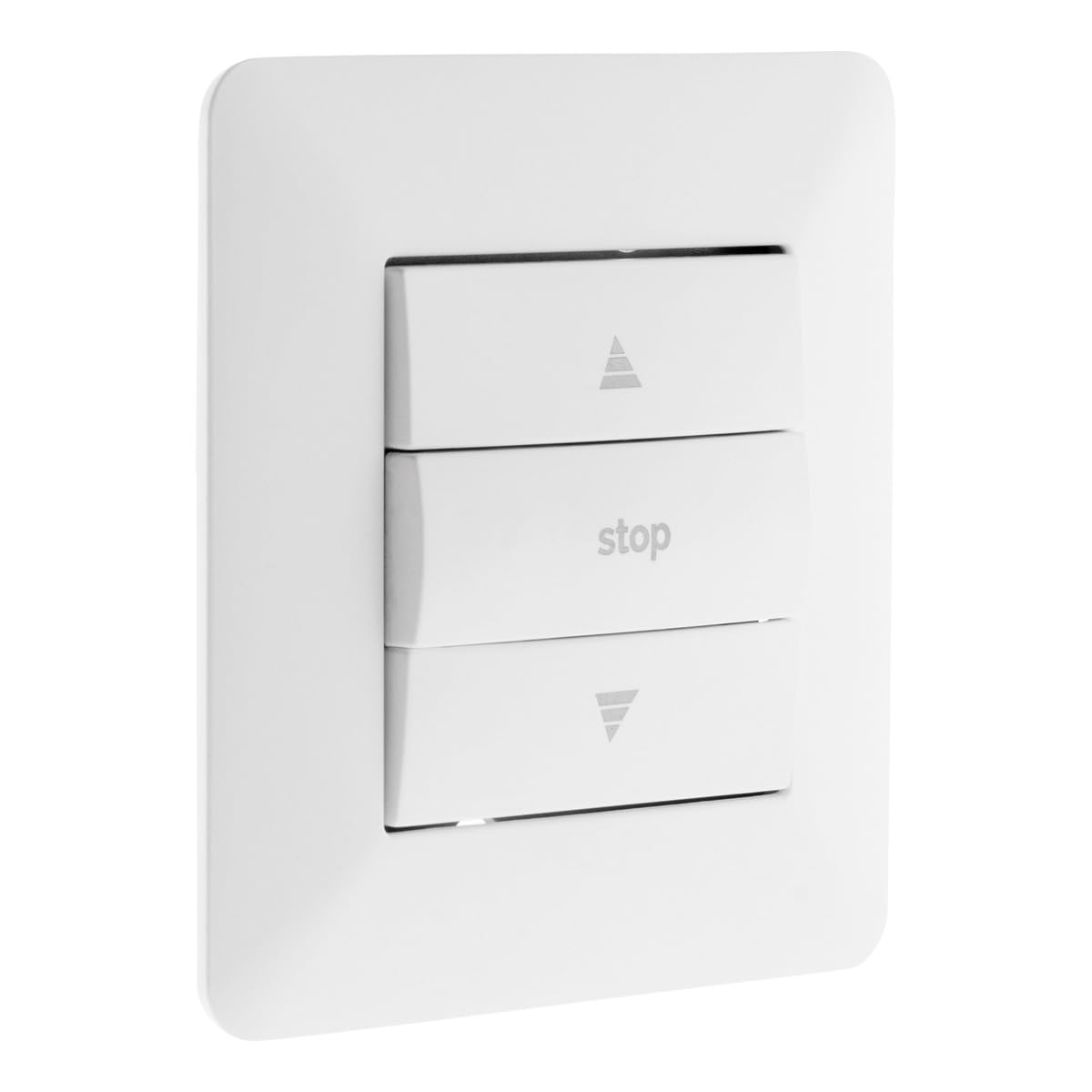 Zenitech - Mando para Persianas 2300W 10A - Instalación Empotrada Lista para Usar - Motor Compacto y Soporte con Clip - Ajuste Milimétrico - Blanco - 86x86 mm