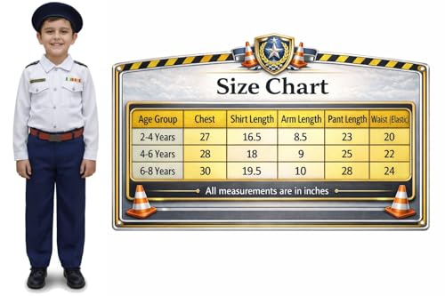 Image of Community Helper Uniform Costume for Kids | Role Play pilot, Traffic police, Navy Fancy Dress for School Functions & Theme Parties