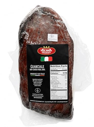 Alma Gourmet Guanciale From Italy - Italian Dry-Cured Pork Jowl Imported - La Salameria - 3.3lb (1.5kg)