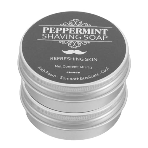 DEARMAMY 2 Piezas jabón de afeitar Jabón hombres Jabón natural Jabón para afeitarse champú para barba para hombre limpiador de barba Aceite esencial de Black