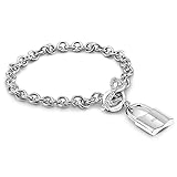 H&Beautimer 925 Sterling Silver Bracelet For Women's - Italian Handmade Rolo Chain 6.3, 6.7, 7.1, 7.