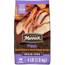 Merrick Premium Grain Free Dry Puppy Food, Wholesome And Natural Kibble With Real Chicken and Sweet Potato - 4.0 lb. Bag