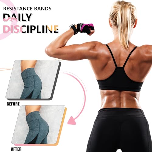Image of Exercise Bands, 3 Levels Fabric Resistance Bands for Working Out, Workout Bands Resistance for Women & Men, Multi-Colored Fabric Booty Bands for Leg Strength Training, Rehab, Yoga