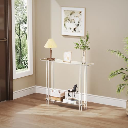 Solaround Acrylic Console Table for Entryway, Sofa Side Table, for Hallway, Living Room (2 Tiers 20 cm) by solaround - Used condition - Image 6