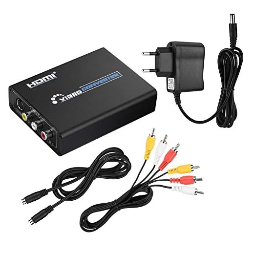 Zerone Mini 1080P RCA R/L ljudvideo AV CVBS sammansatt till HDMI-omvandlare AV S-video till HDMI-omvandlare switchbox med RCA/S-videokabel för TV PC PS3 STB XBOX VHS VCR Blu-ray DVD och mer (svart)