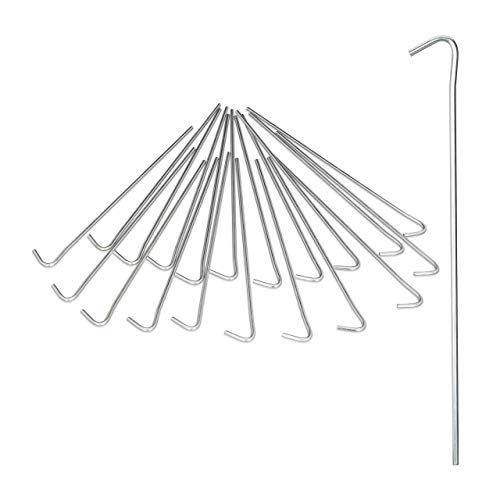 Relaxdays Piquets de Fixation Sol, Sardines, Lot de 20, Acier galvanisé, Tente de Camping, 22 cm, Résistantes,...