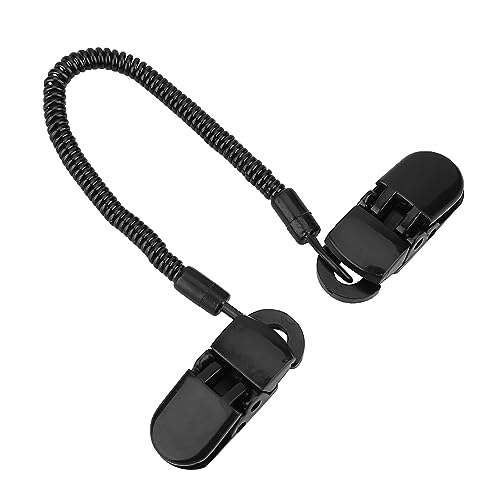 Foto von Dioche Cap Retainer, 3pcs Schwarz Safe Flexible Hat Clip für Angeln Bekleidung Keeper Halter und Spiralkabel