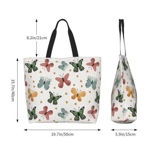 Butterflies Tote Bag for Women Large Casual Should Bag with Inside Pocket Reusable Handbag Shopping Bag for Outdoors2