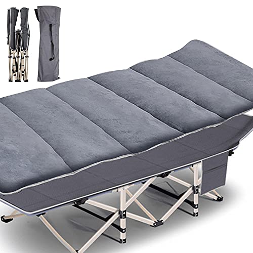 ABORON Camping Cots Adults, 600D Folding Cots Portable, Heavy Duty Sleeping Cots for Heavy People, with Carrying Bag