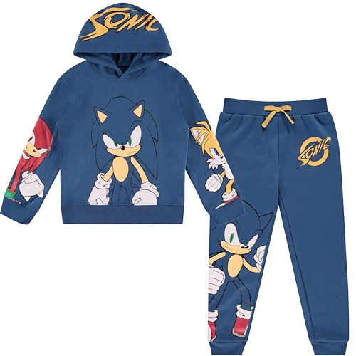 Image of Sonic The Hedgehog Boys Graphic Hoodie and Jogger Pants 2-Piece Outfit Set- Sizes 4-20