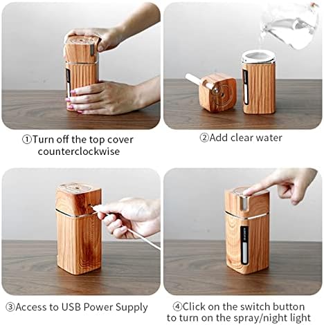 Miniatura 7 de Humidificador de escritorio de 10.1 fl oz, humidificador de aire portátil USB con luz, humidificador ultrasónico de escritorio, mini humidificador