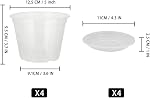 4pcs Pots d'orchidée (5 1 cm /12.5cm), Pot d'orchidée clair avec trous et soucoupes, pots d'orchidée respirant en plastique transparent pour le repeuptage