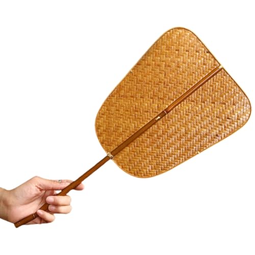 yanwuwa Handcrafts - Ventilador portátil de bambú tejido para remos de clima cálido y decoración de pared para el hogar